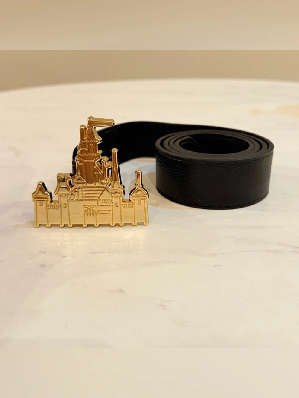 NEW Disney Theme Parks Fantasyland Castle Gold Belt Size L/XL